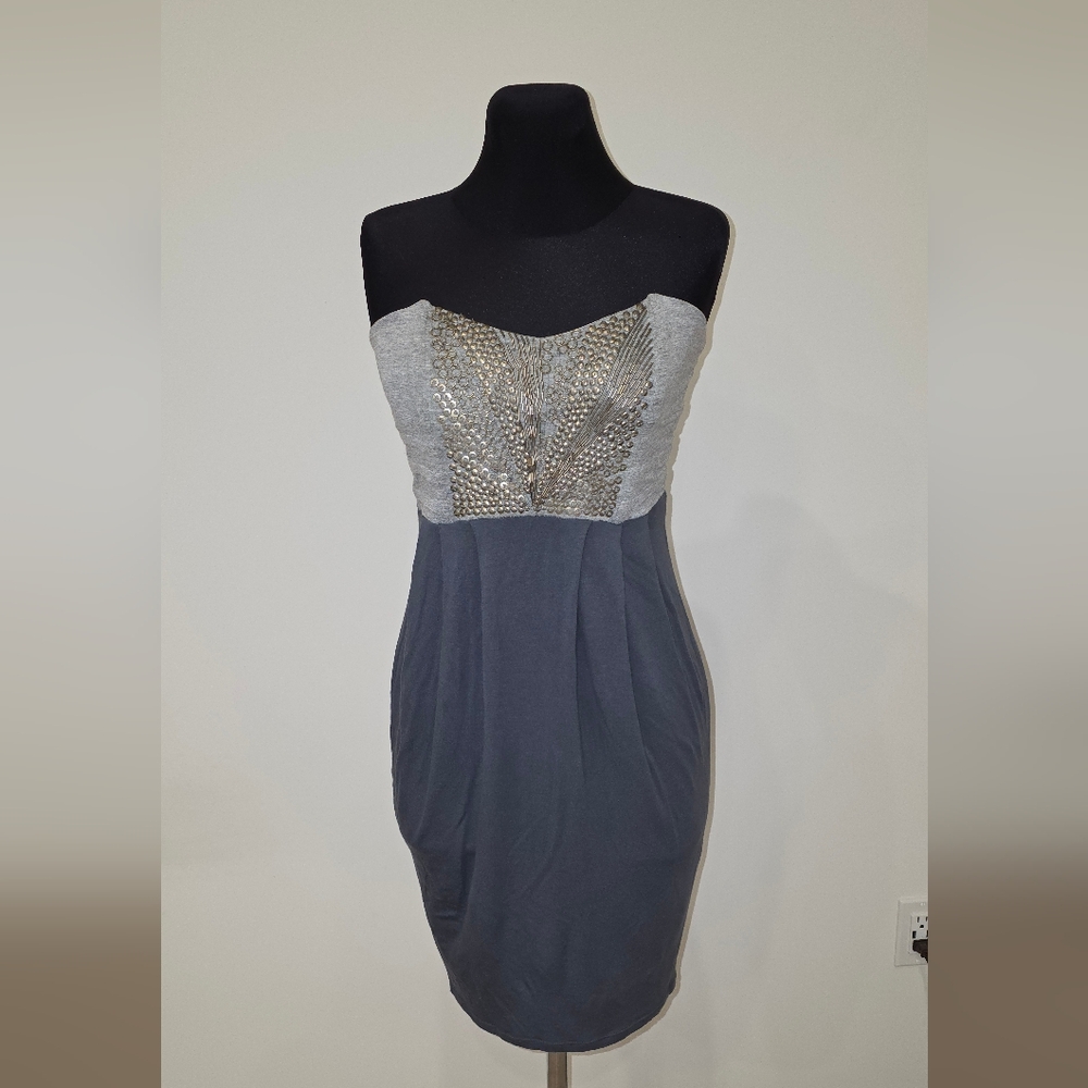 Warehouse Strapless corset Mini dress With Metal Decor XS
